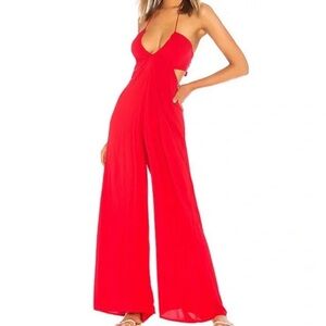 Indah Red Jagger Flare Jumpsuit